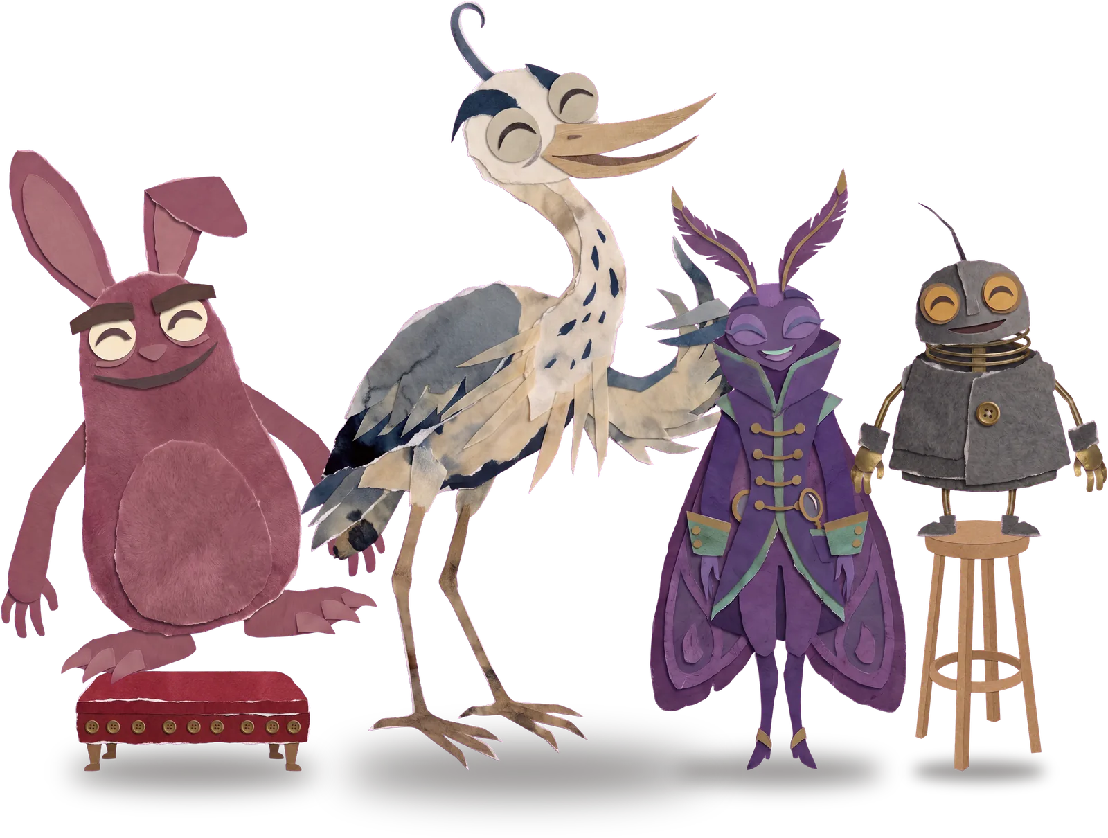 The four, finished and standing together for the first time.