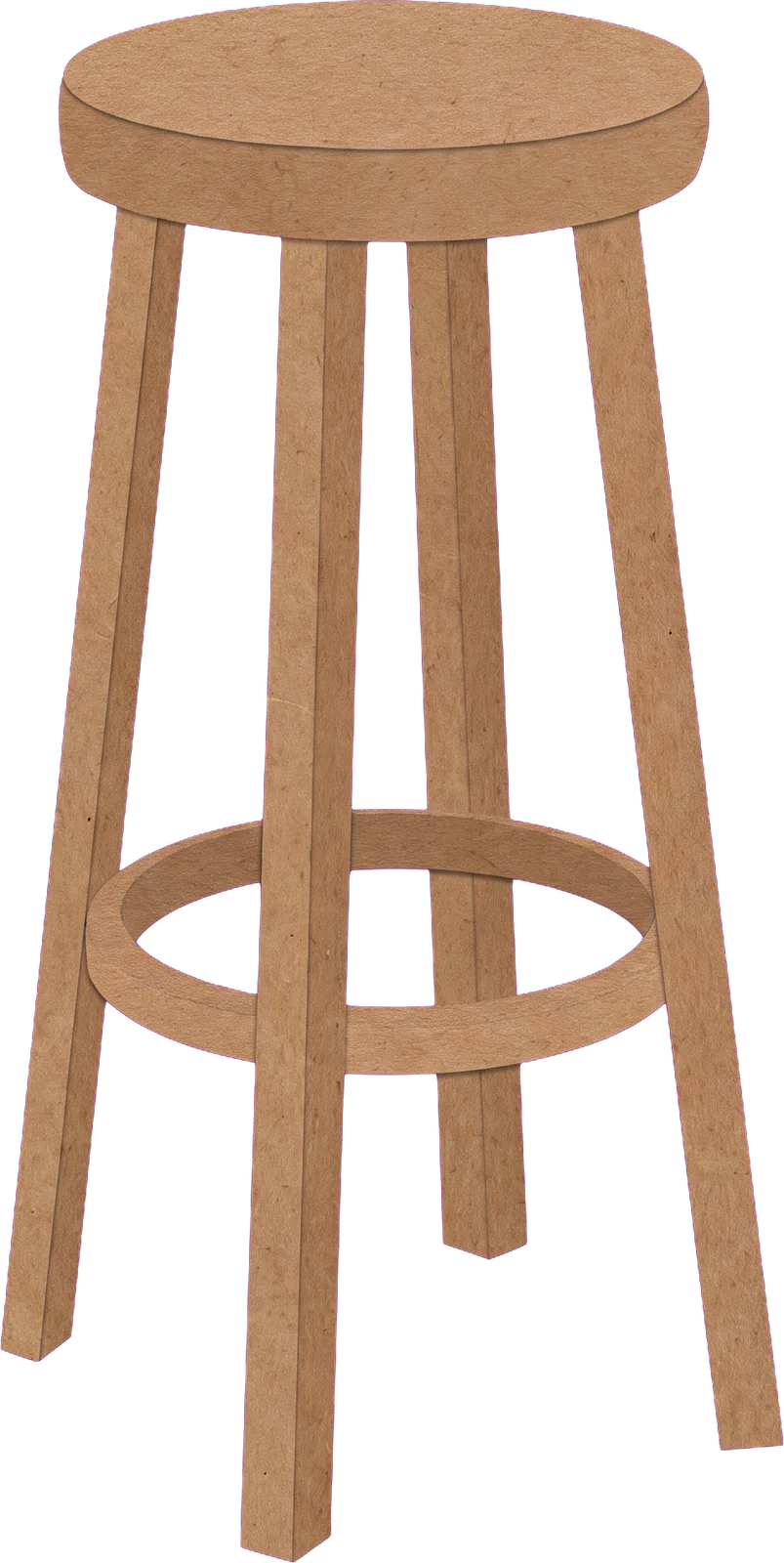 The stool, every leg and rung in paper.