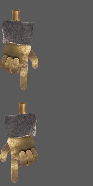 A left glove used again for the right hand, unmirrored and wrong.